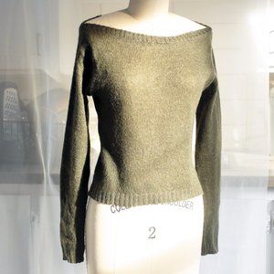 Boat neck, short sweater, 100% cotton